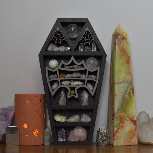 *Made to Order* Bat Coffin Crystal Decorative Shelf