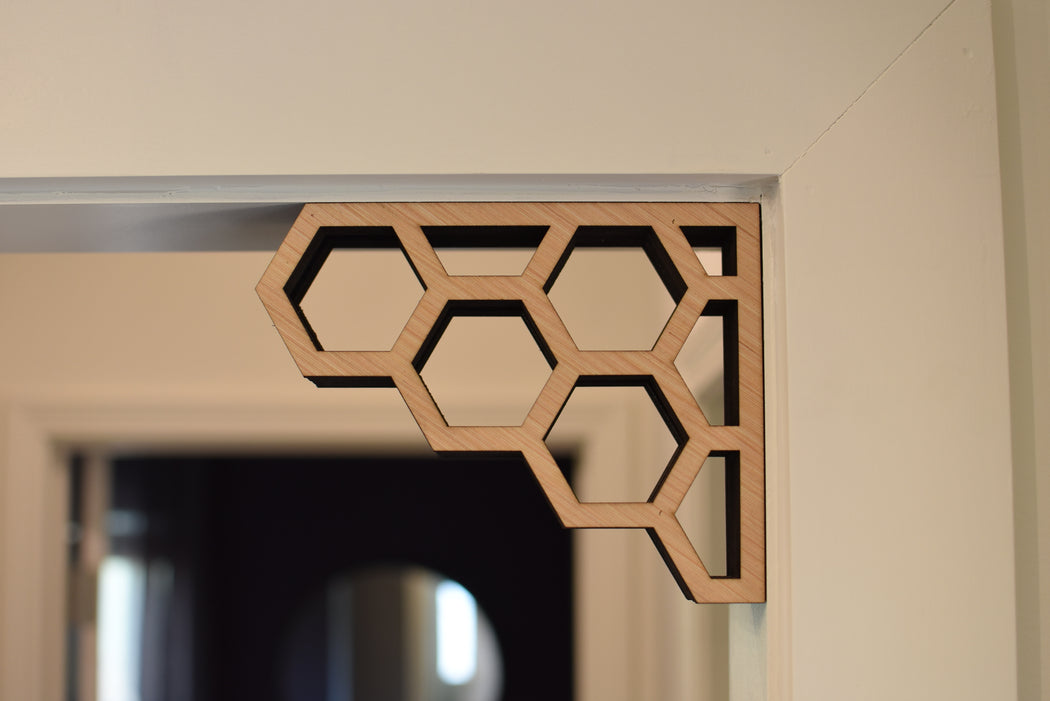 Petite Honeycomb Corner Crystal Shelf *Made To Order*