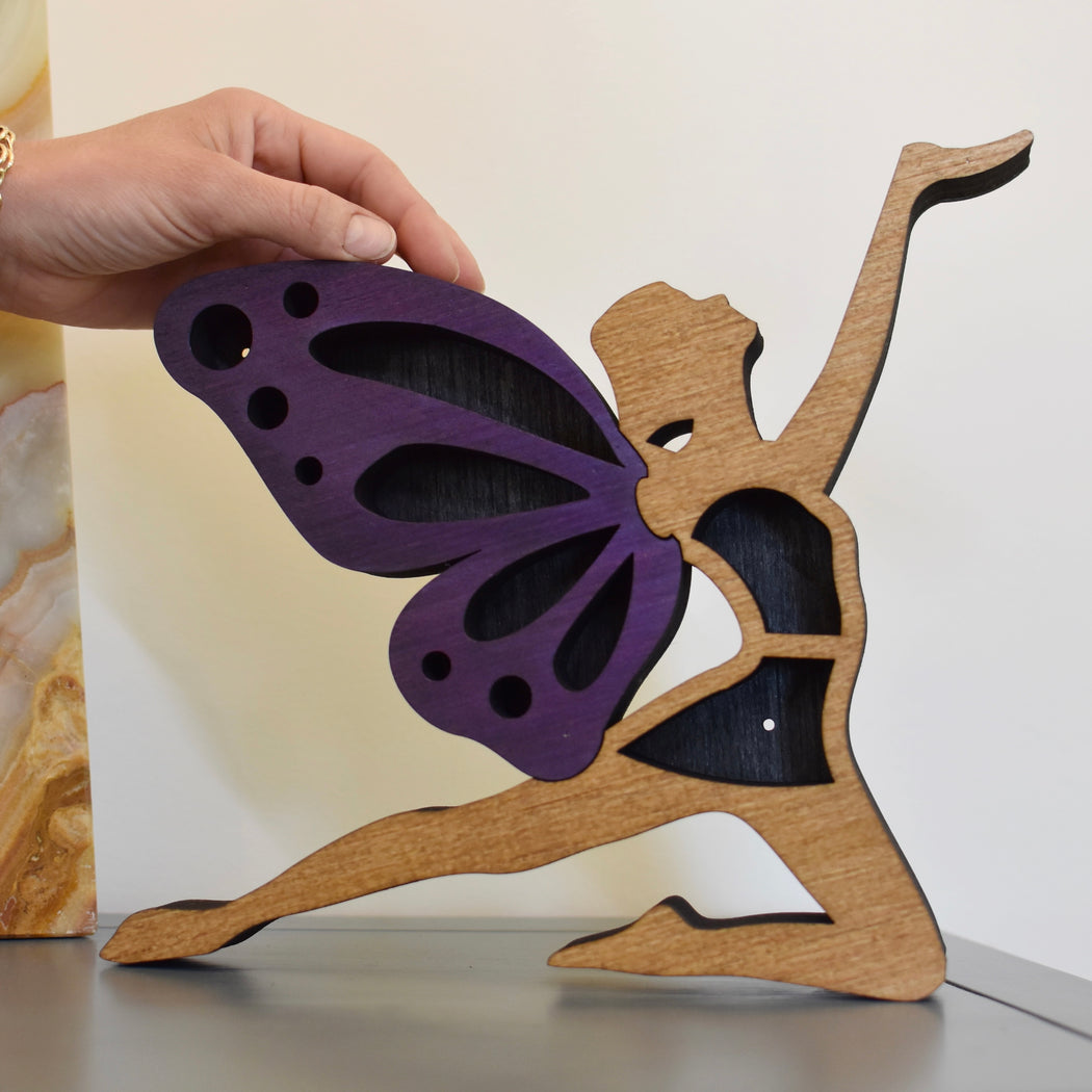 Medium Size Purple Wing Leaping Faerie Crystal Shelf *Made To Order*