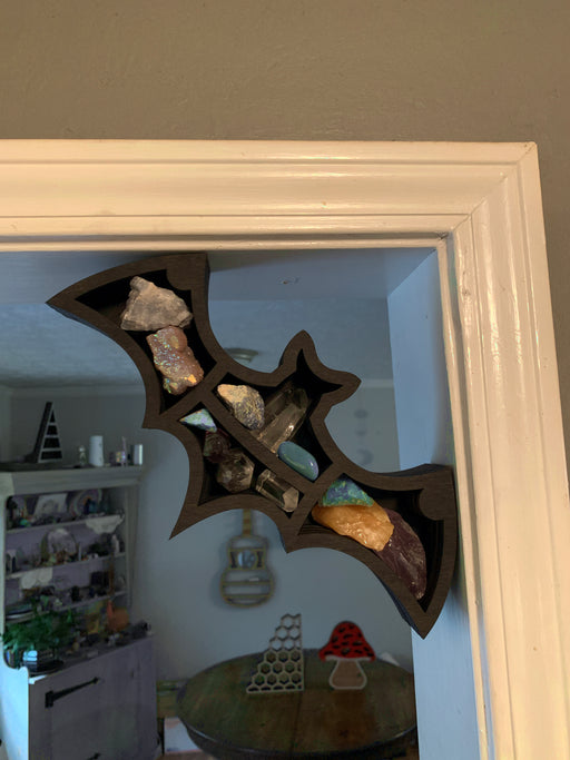 *Made To Order* Bat Shaped Corner Crystal Shelf or Display