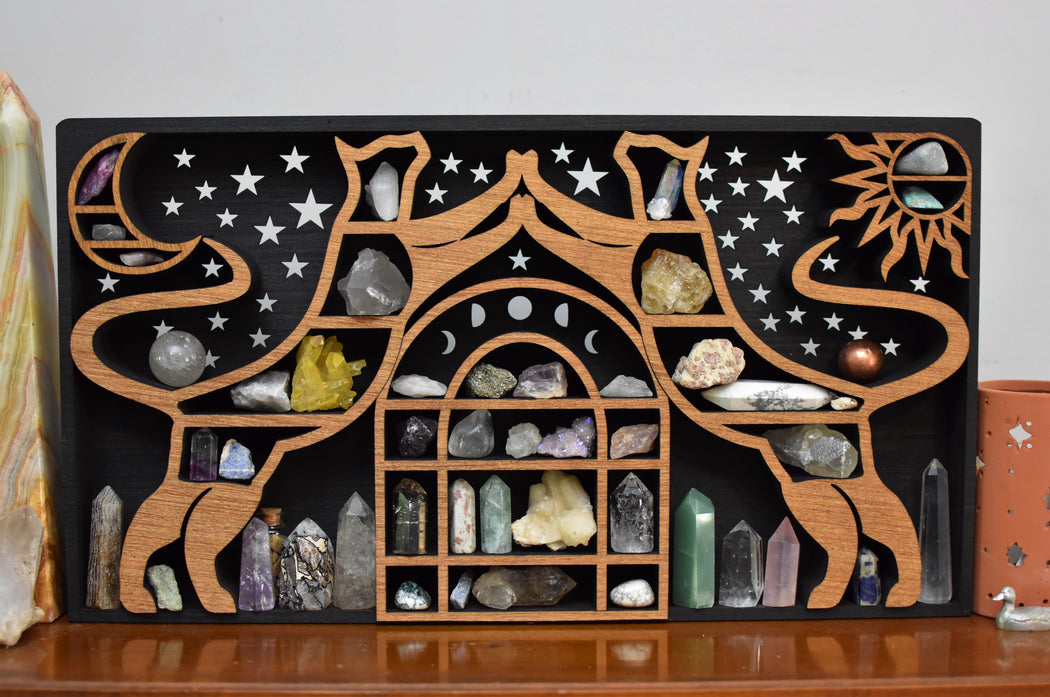 *Made To Order* Mystical Cats Crystal Shelf & Wall Hanging