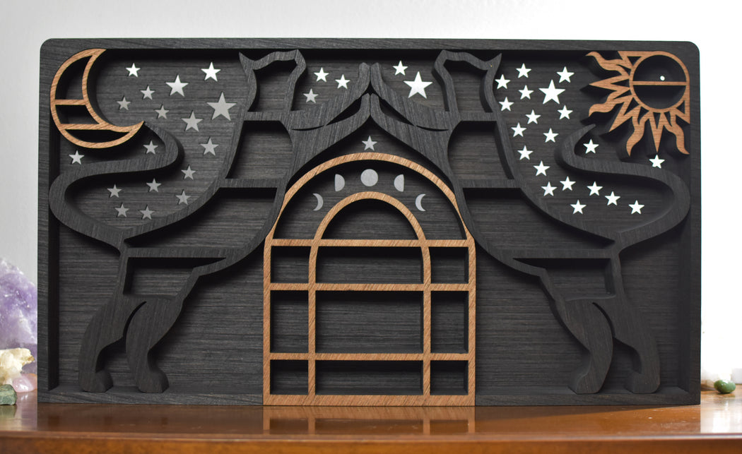 *Made To Order* Mystical Cats Crystal Shelf & Wall Hanging