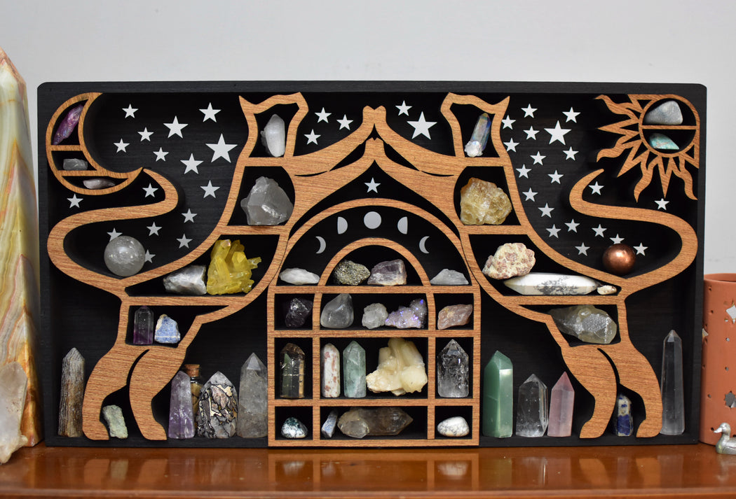 *Made To Order* Mystical Cats Crystal Shelf & Wall Hanging