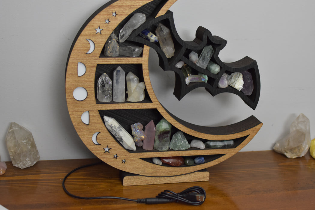 *Made To Order* Moon Bat Lamp and Shelf
