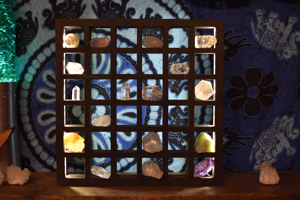 *Made To Order* Illuminated Grid - Crystal Display Shelf