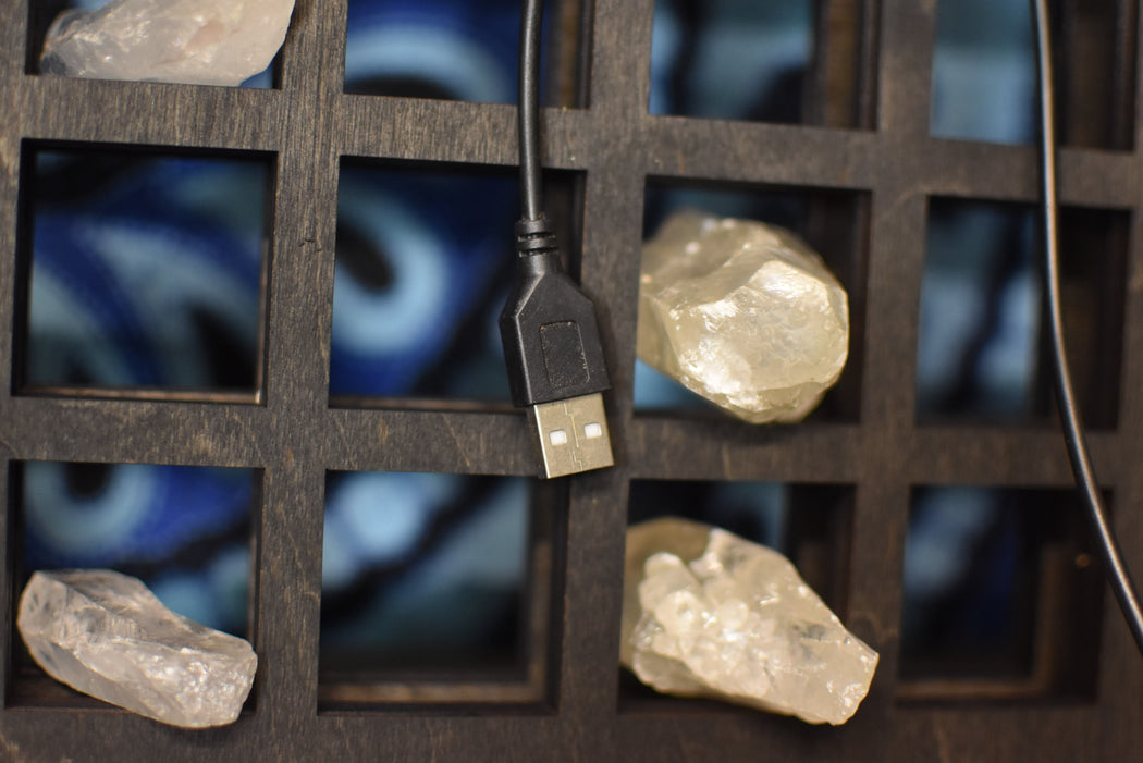 *Made To Order* Illuminated Grid - Crystal Display Shelf