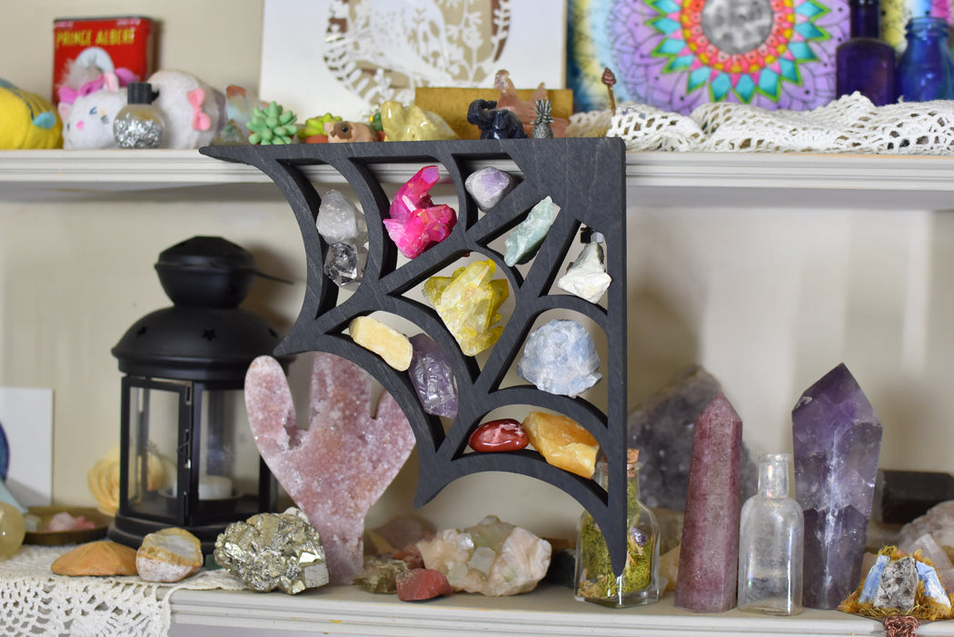 *Made To Order* Spider Web Floating Crystal Shelf
