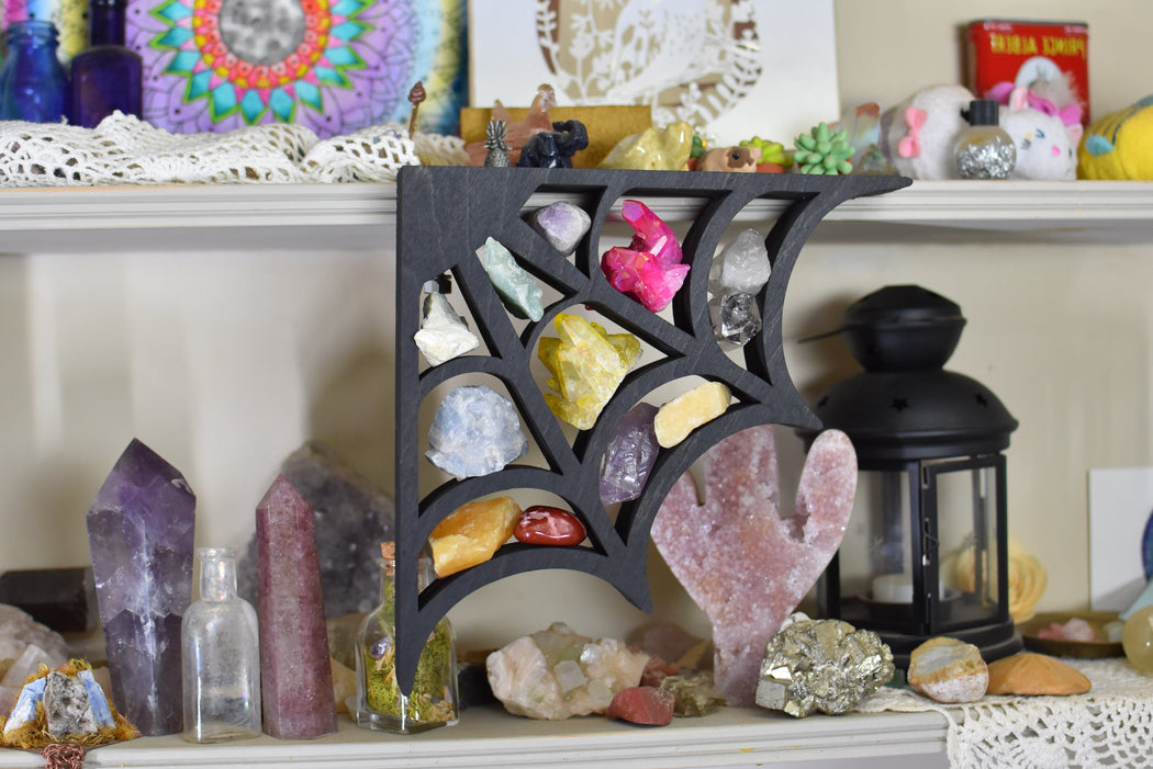 *Made To Order* Spider Web Floating Crystal Shelf