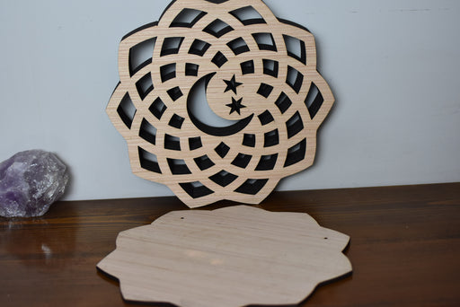 *Made To Order* Unfinished Mandala Moon Shelf