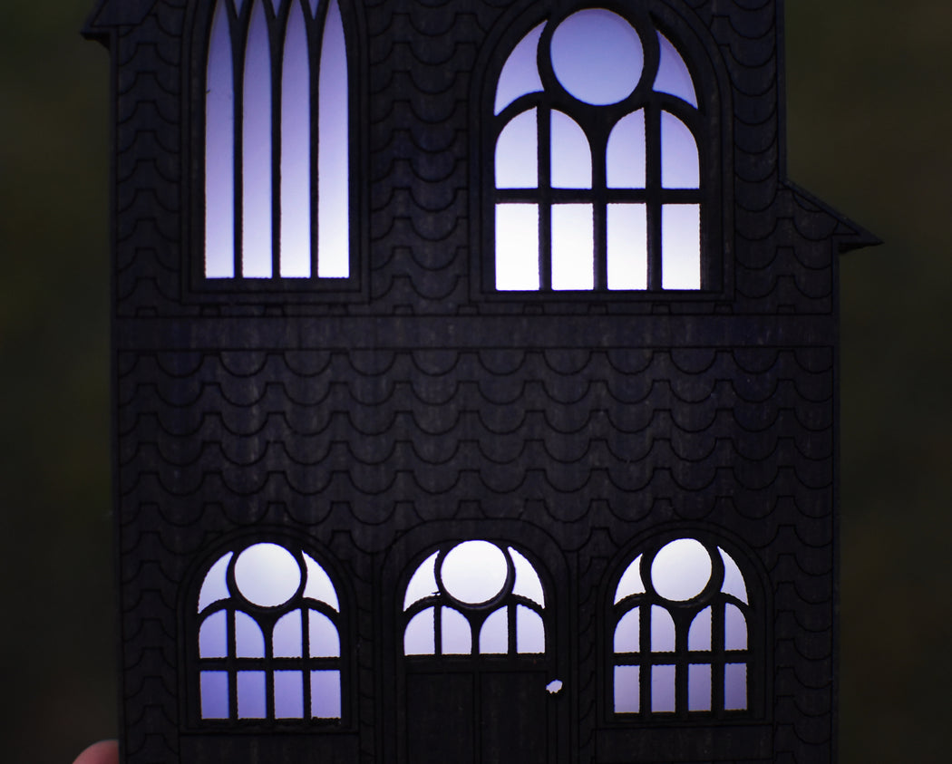 Spooky Haunted House Mini Lamp - Made To Order