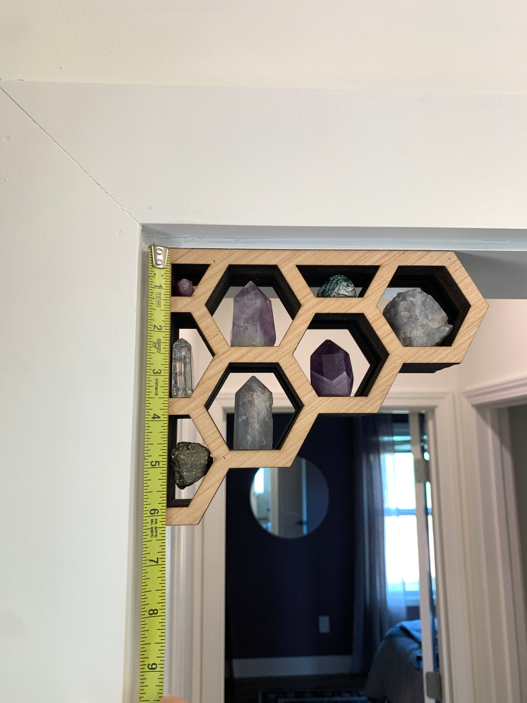 Petite Honeycomb Corner Crystal Shelf *Made To Order*