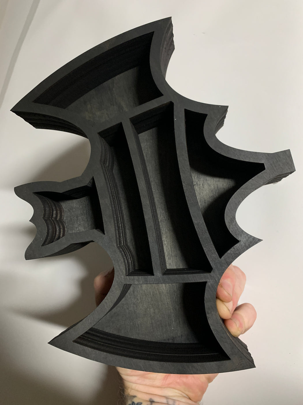 *Made To Order* Hanging Bat Shaped Corner Crystal Shelf or Display