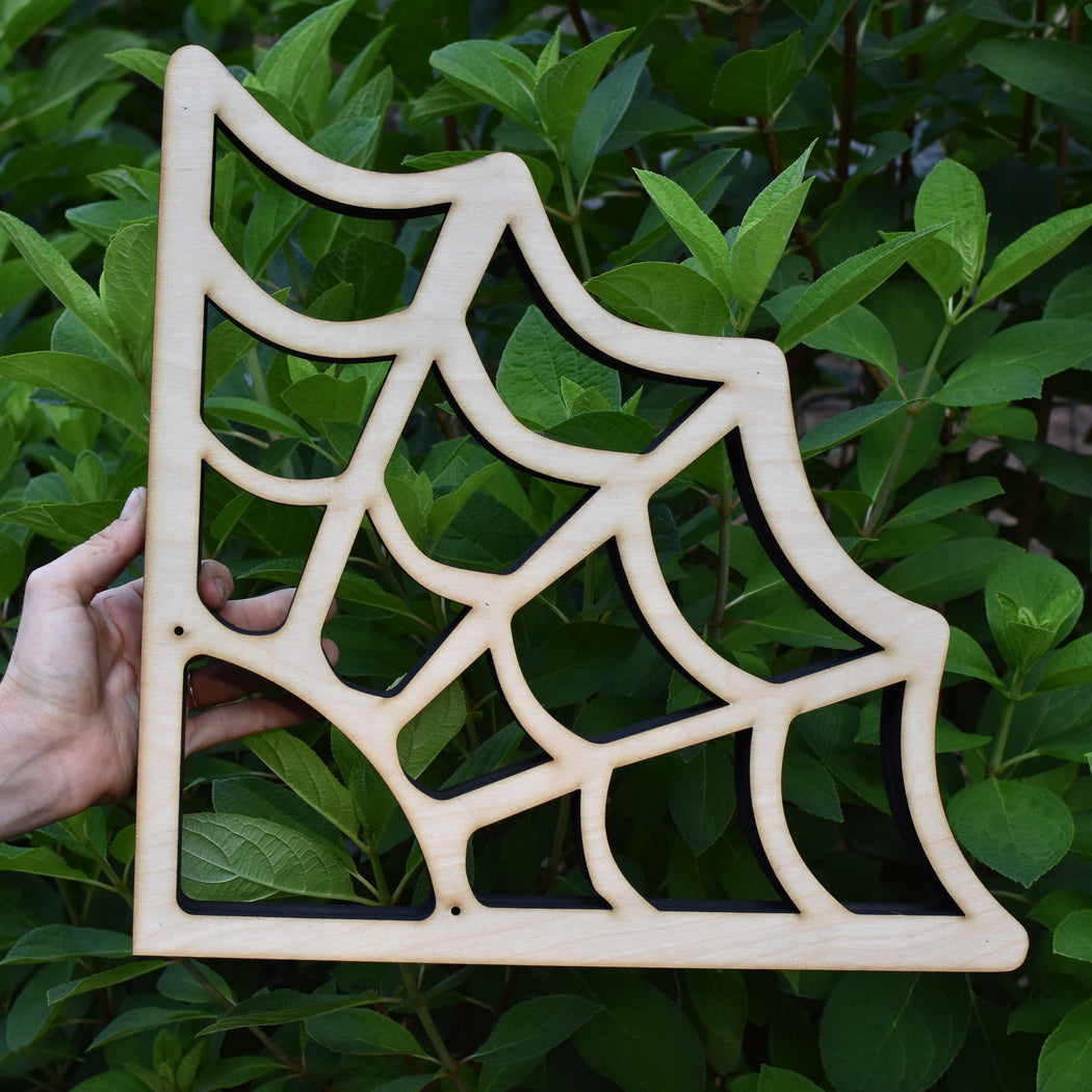 *Made To Order* Large Backless Raw and Unfinished Spider Web Shaped Corner Crystal Shelf or Display