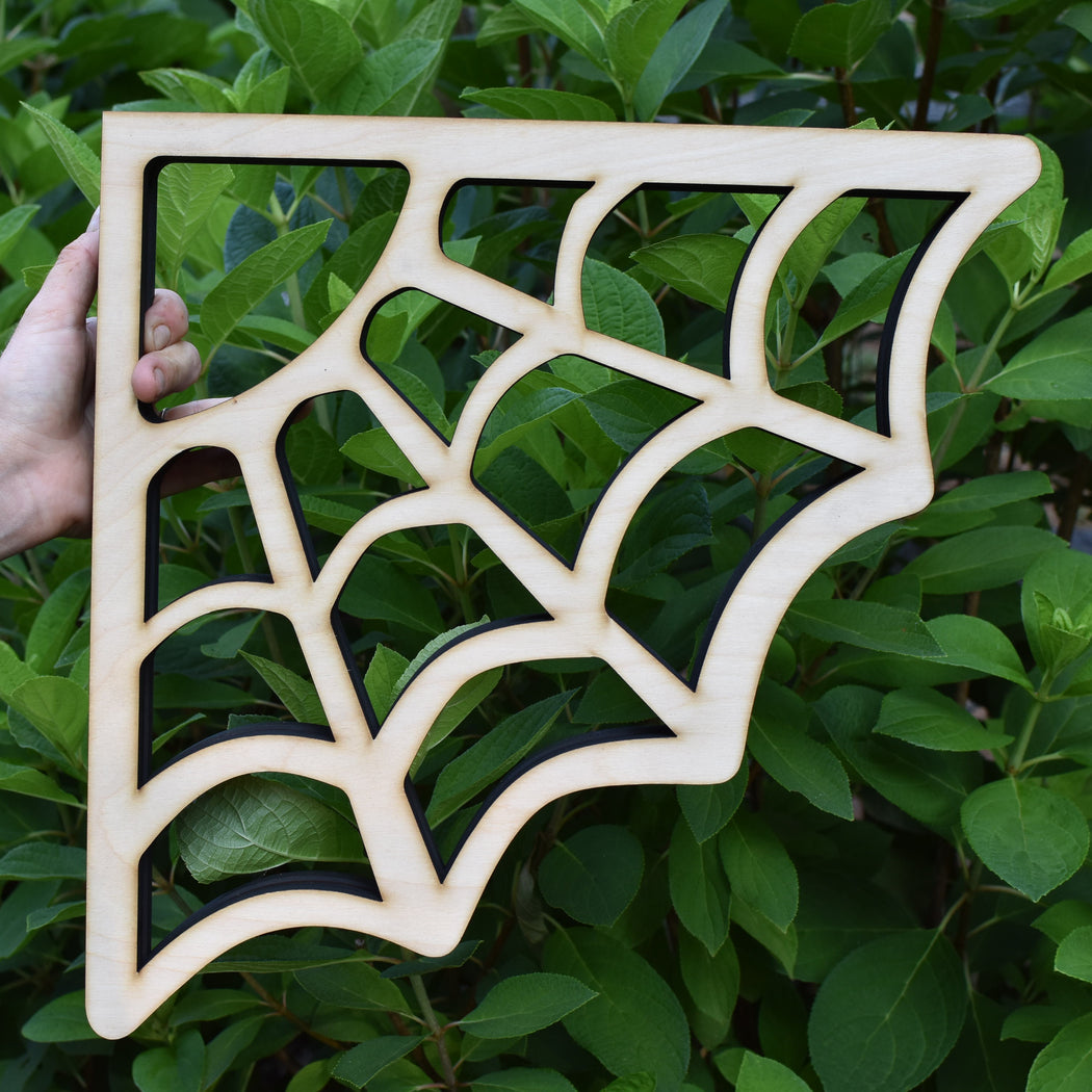*Made To Order* Large Backless Raw and Unfinished Spider Web Shaped Corner Crystal Shelf or Display