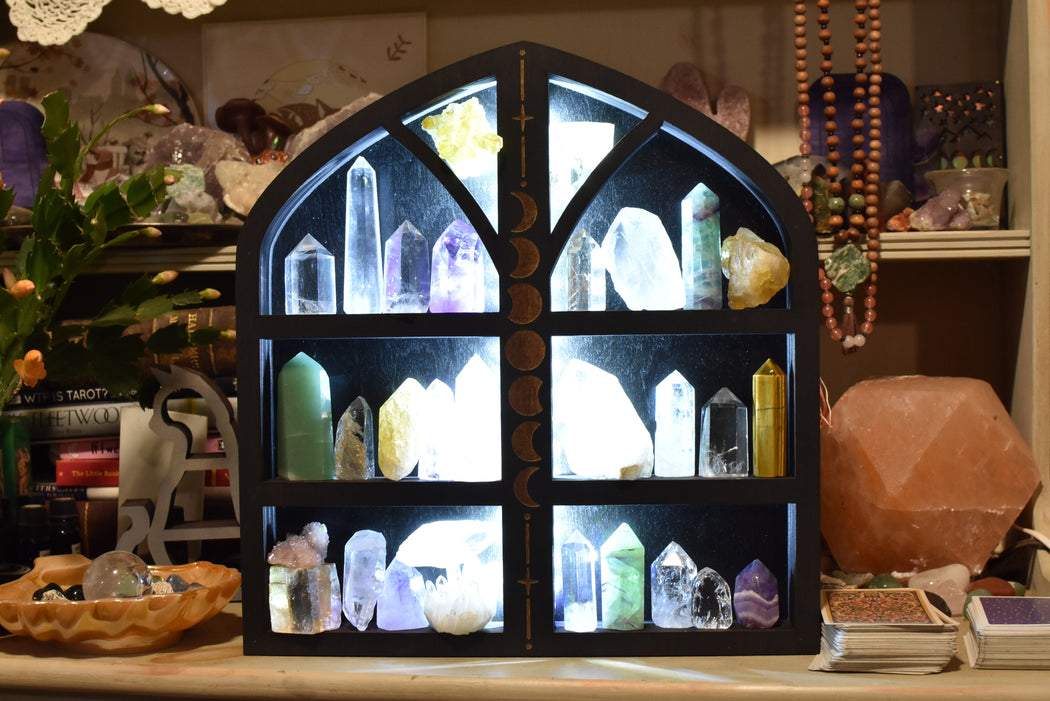 *Final 15* Brown, Arched Apothecary Luminous Shelf - Luminous Lamp