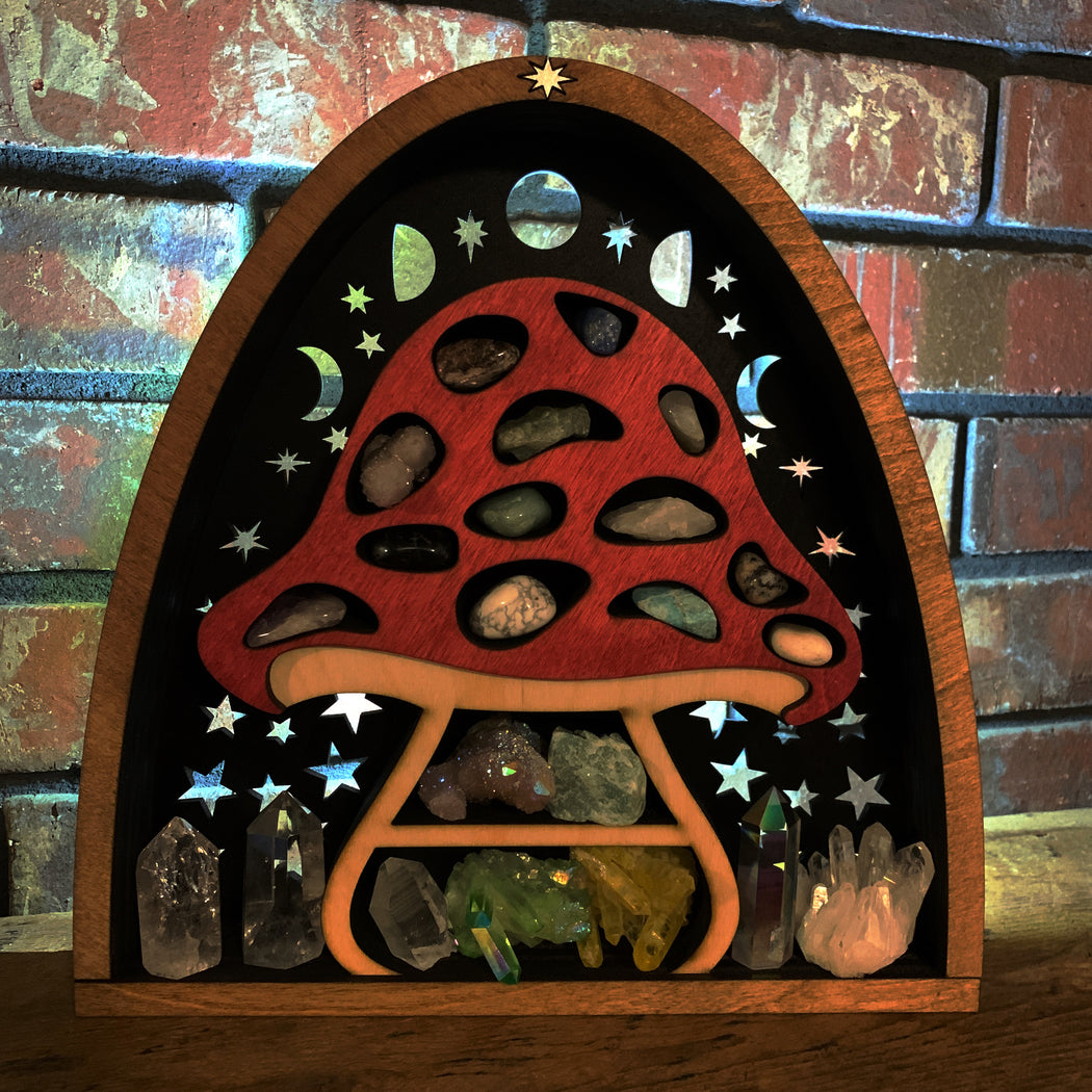 *Made To Order* Celestial Mushroom Backlit Crystal Shelf Luminous Lamp
