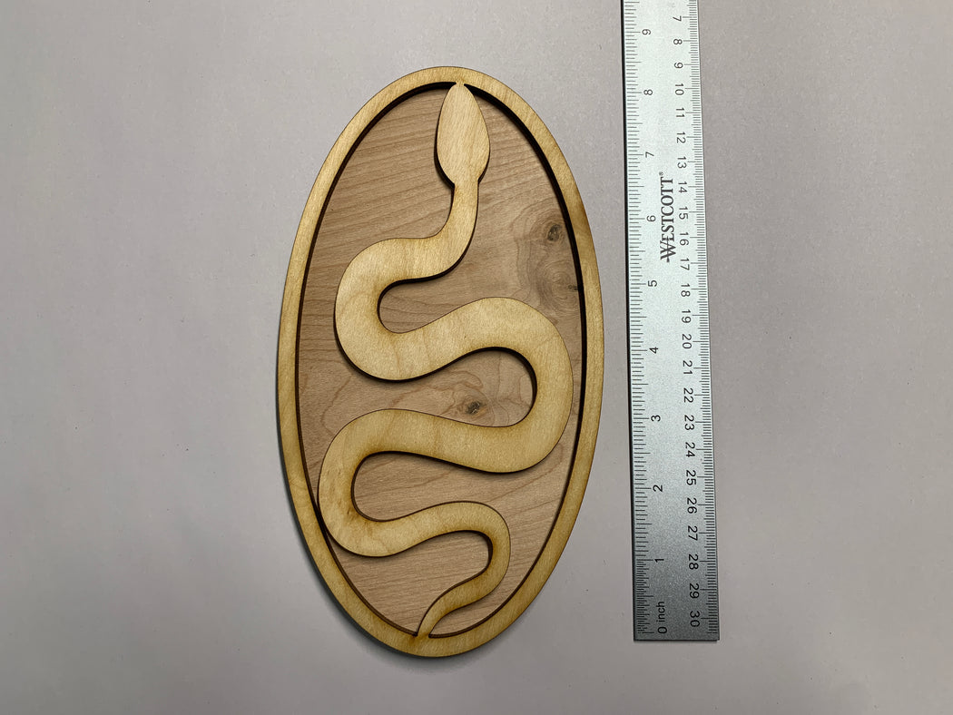 Unfinished 8.5" Snake Shadow Art Panel - J. Drew + You