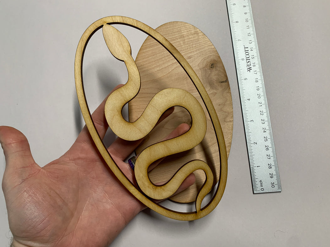 Unfinished 8.5" Snake Shadow Art Panel - J. Drew + You