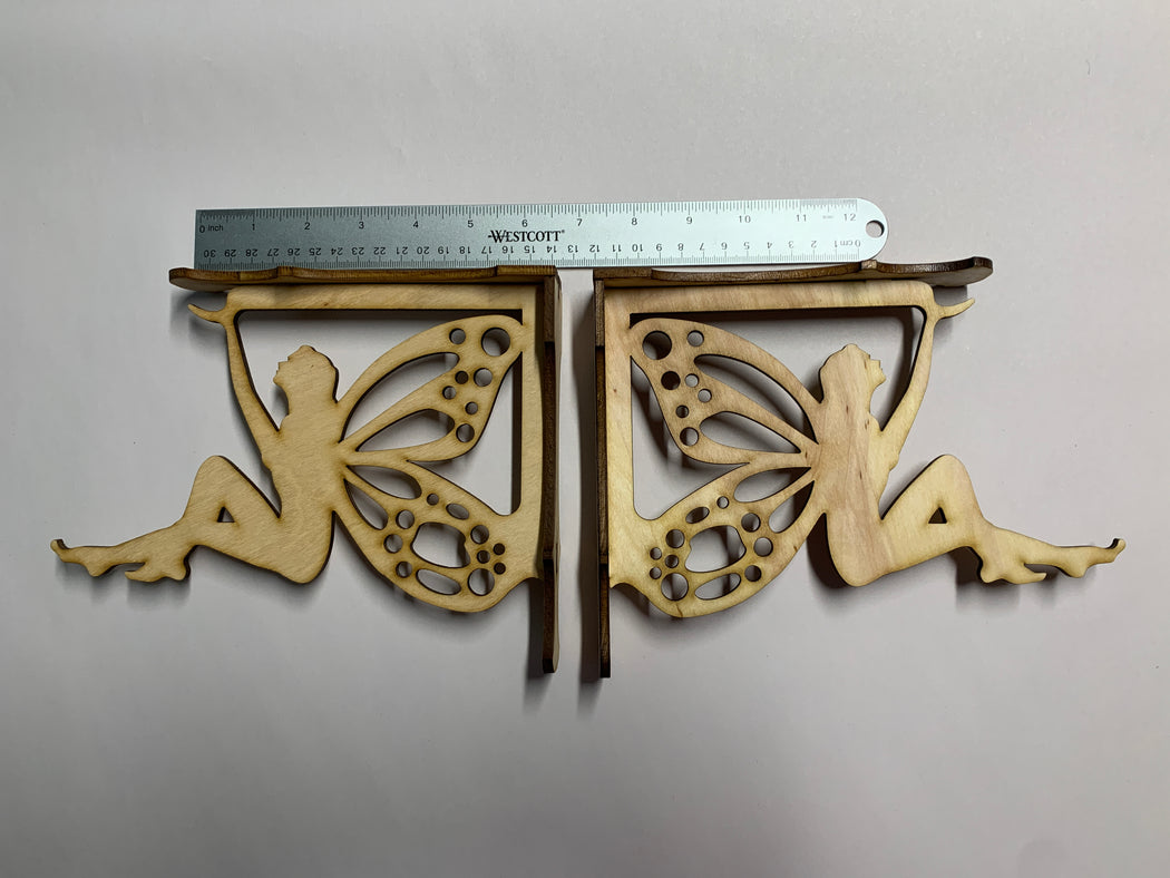 Corbels - Faeries Pair 2pcs - Unassembled, Raw and Unfinished - J. Drew + You