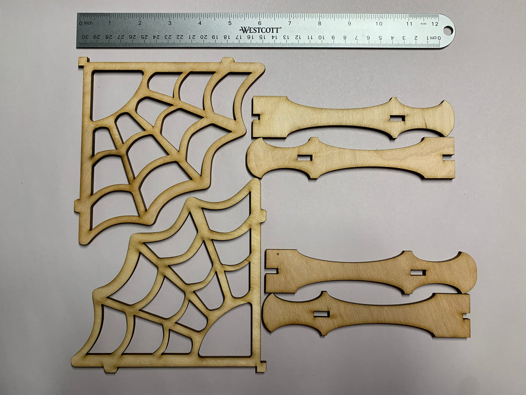 Corbels - Spider Web Pair 2pcs - Unassembled, Raw and Unfinished - J. Drew + You