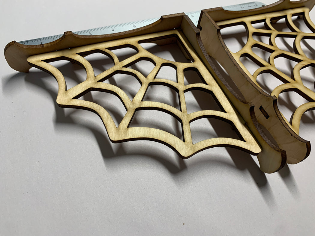 Corbels - Spider Web Pair 2pcs - Unassembled, Raw and Unfinished - J. Drew + You