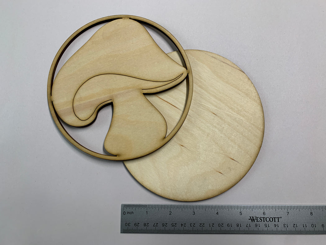 Unfinished 6-3/4" Mushroom no.1 Shadow Art Panel - J. Drew + You