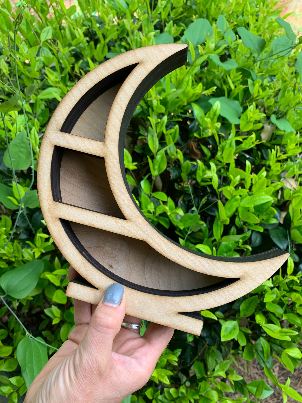 Unfinished Moon Shelf Wood Carving and Crystal Shelf - J. Drew + You