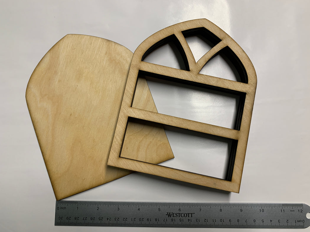 Unfinished Apothecary (pointed) Wood Carving and Crystal Shelf - J. Drew + You