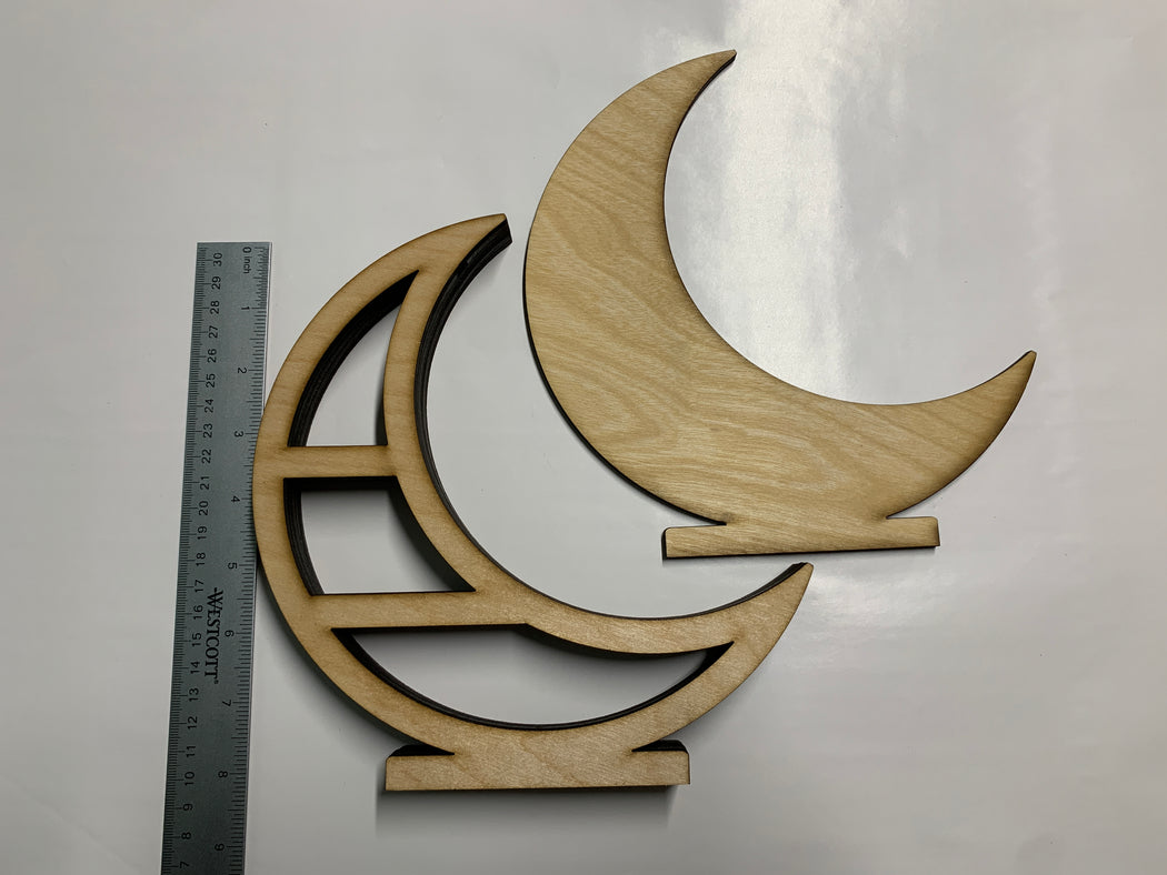 Unfinished Moon Shelf Wood Carving and Crystal Shelf - J. Drew + You