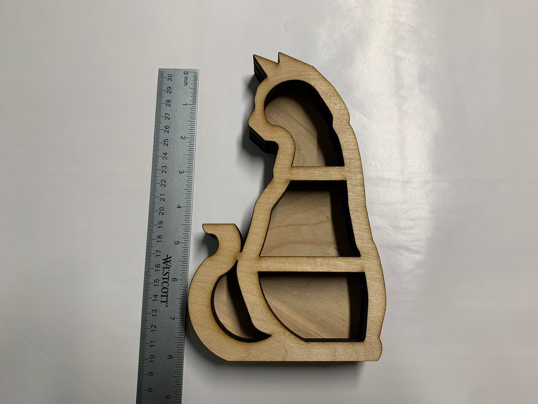 *Made To Order* Unfinished Cat Shelf Wood Carving and Crystal Shelf - J. Drew + You
