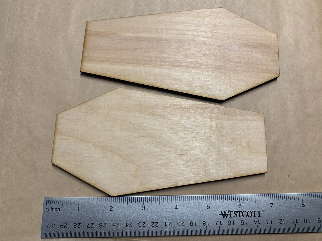 Unfinished 2 Piece 6.75" Coffin Shaped Art Panel - J. Drew + You