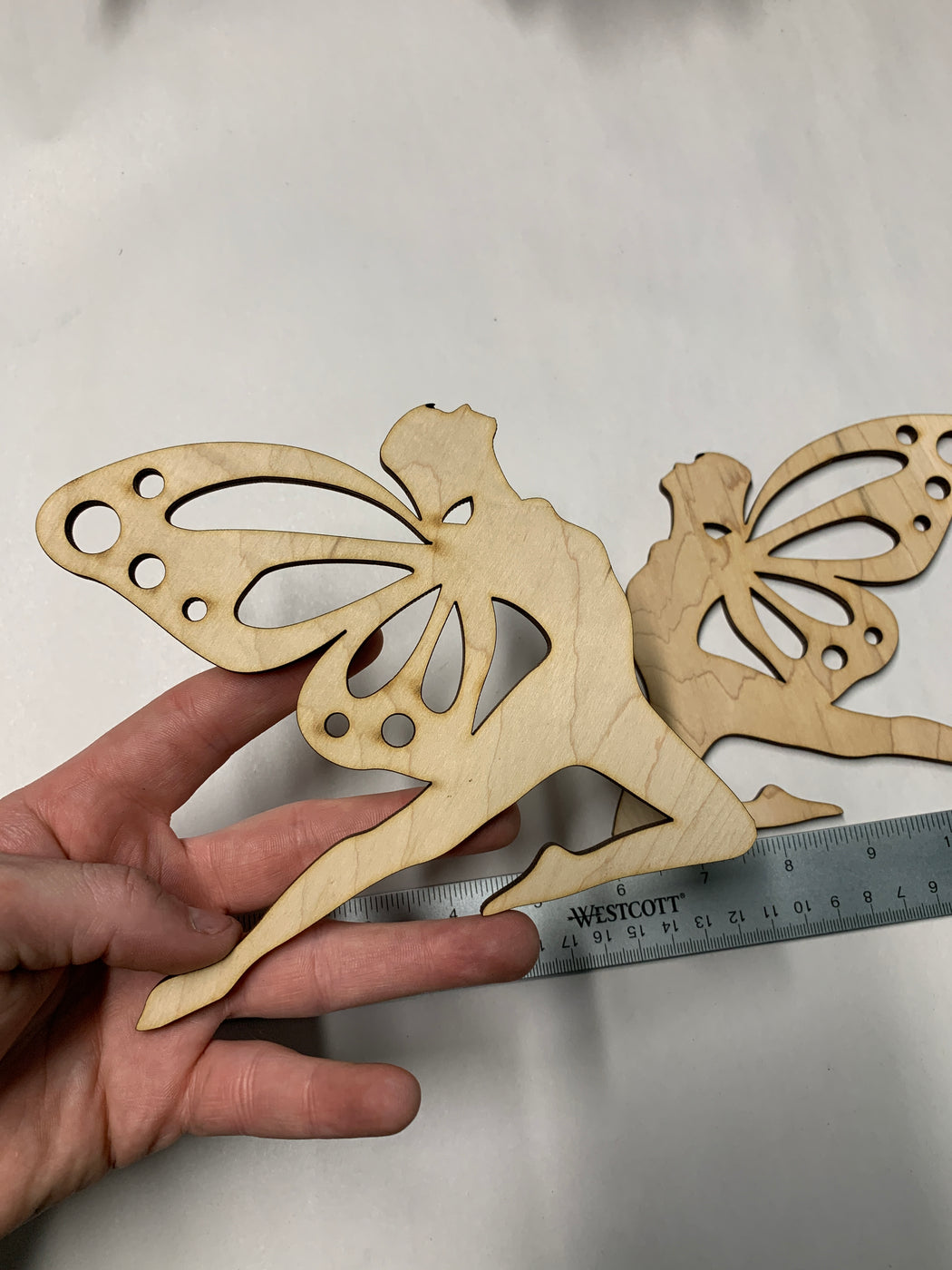 Unfinished 2 Piece Facing 6" Long Leaping Faerie Art Panel - J. Drew + You