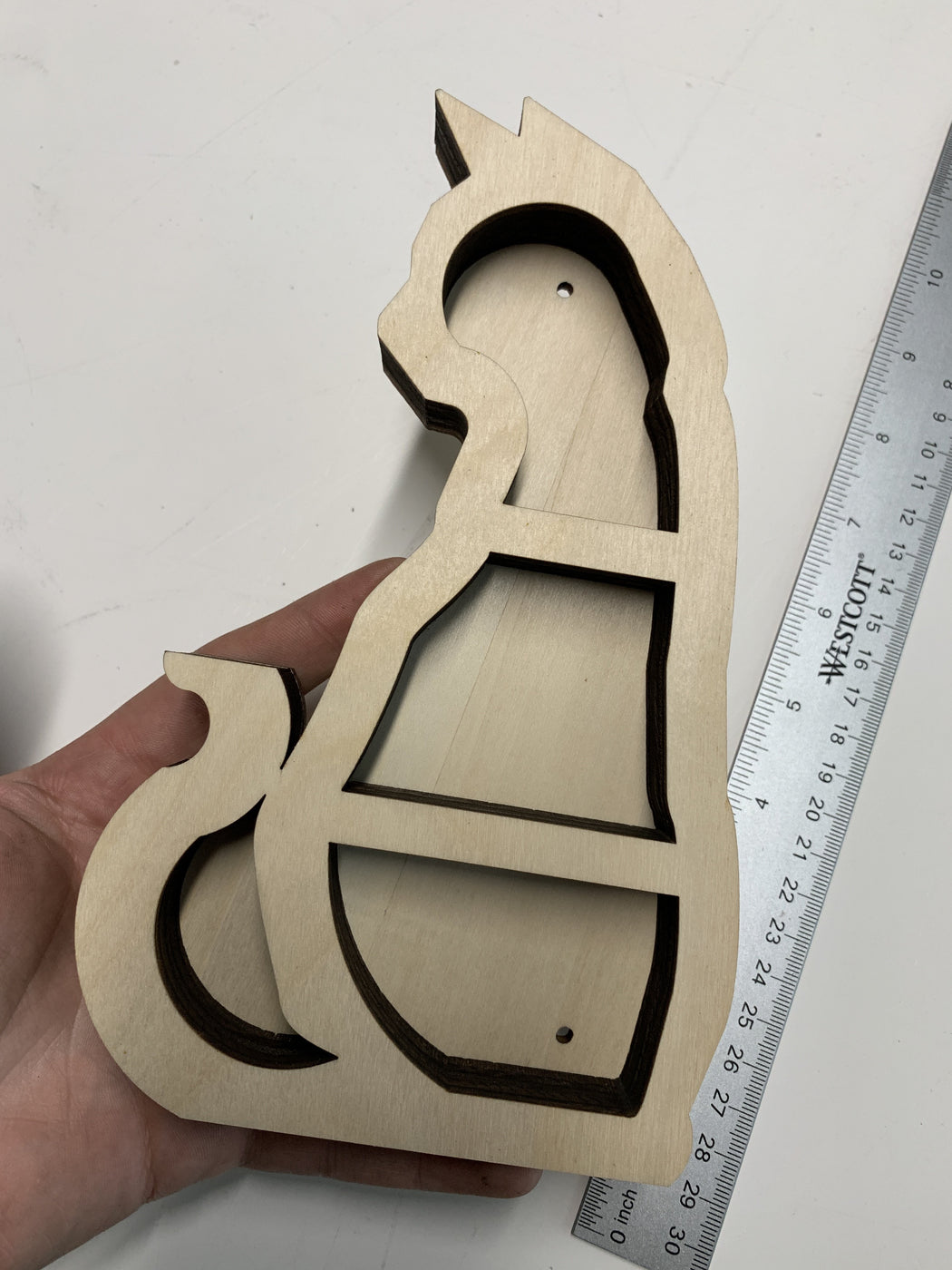 *Made To Order* Unfinished Petite Cat Wood Carving and Crystal Shelf - J. Drew + You