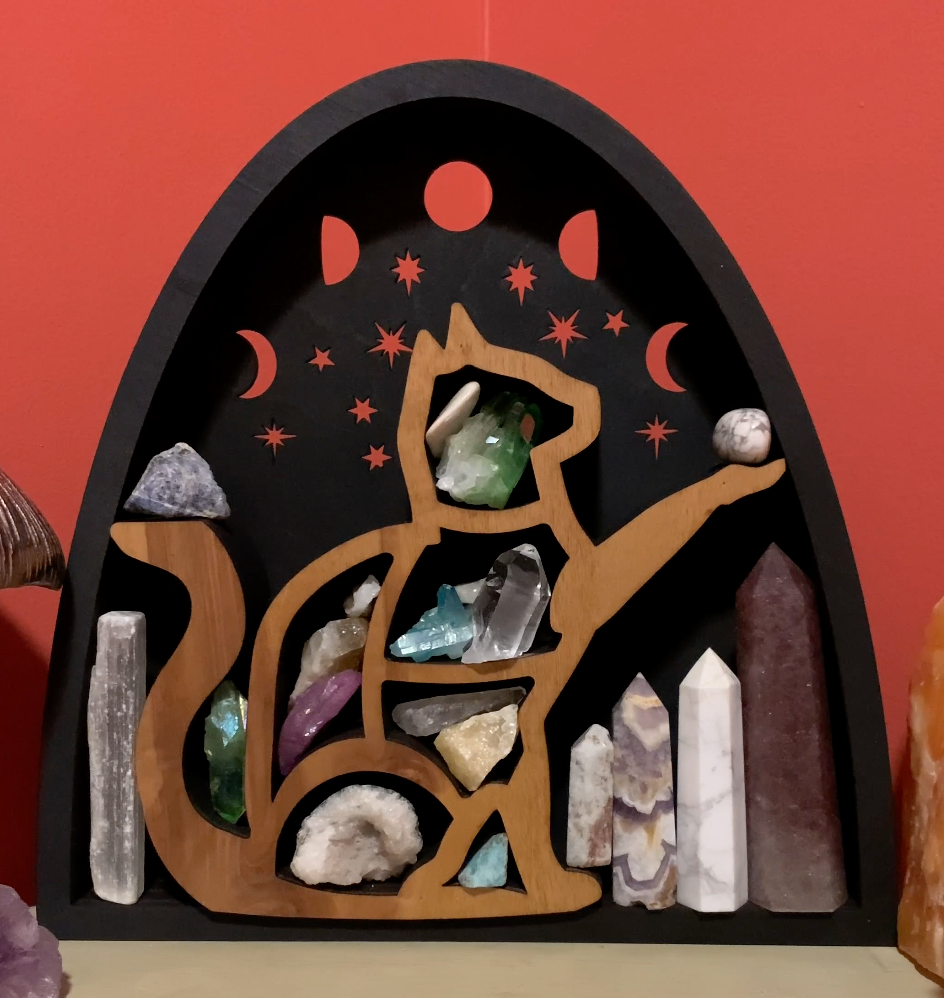*Made To Order* Celestial Cat Backlit Crystal Shelf Luminous Lamp