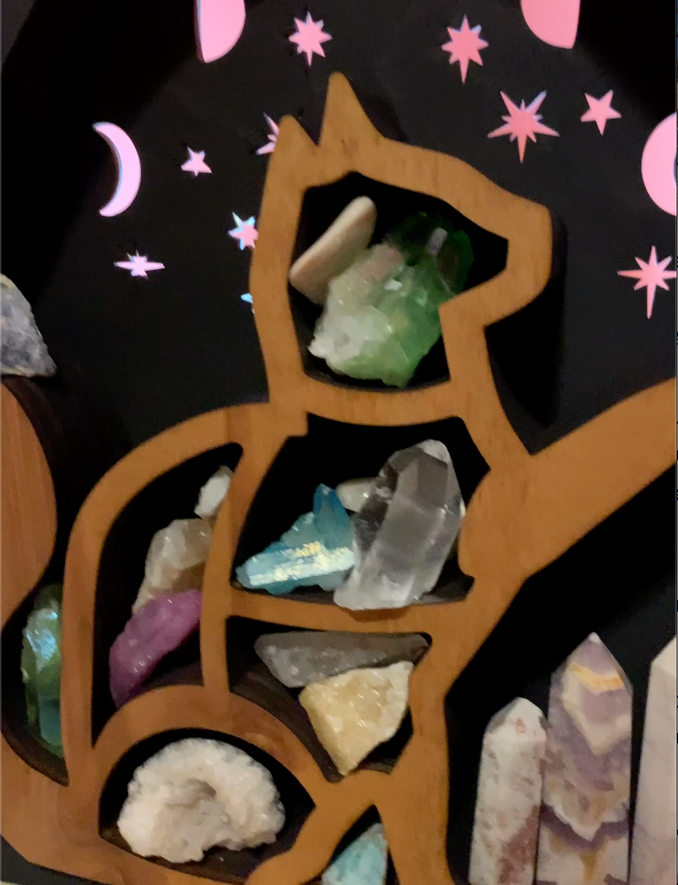 *Made To Order* Celestial Cat Backlit Crystal Shelf Luminous Lamp