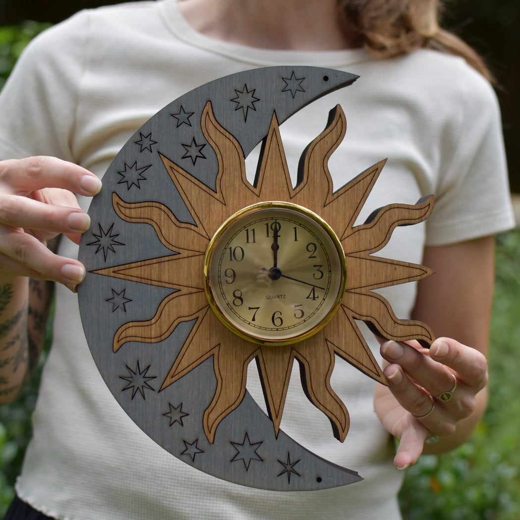*Made To Order* Sun And Moon Wall Clock — J DREW Fabrication & Design