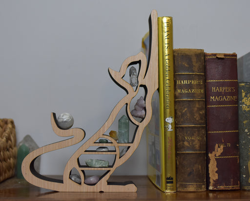 *Made To Order* Unfinished Cat Stretching Book Ends And Corner Display
