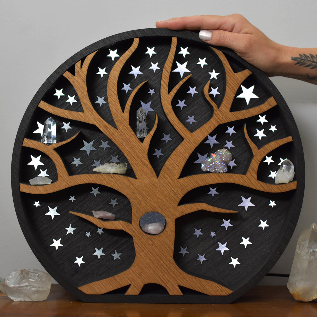 *One of Ten Limited Edition* Illuminated Tree & Stars Crystal Display Shelf