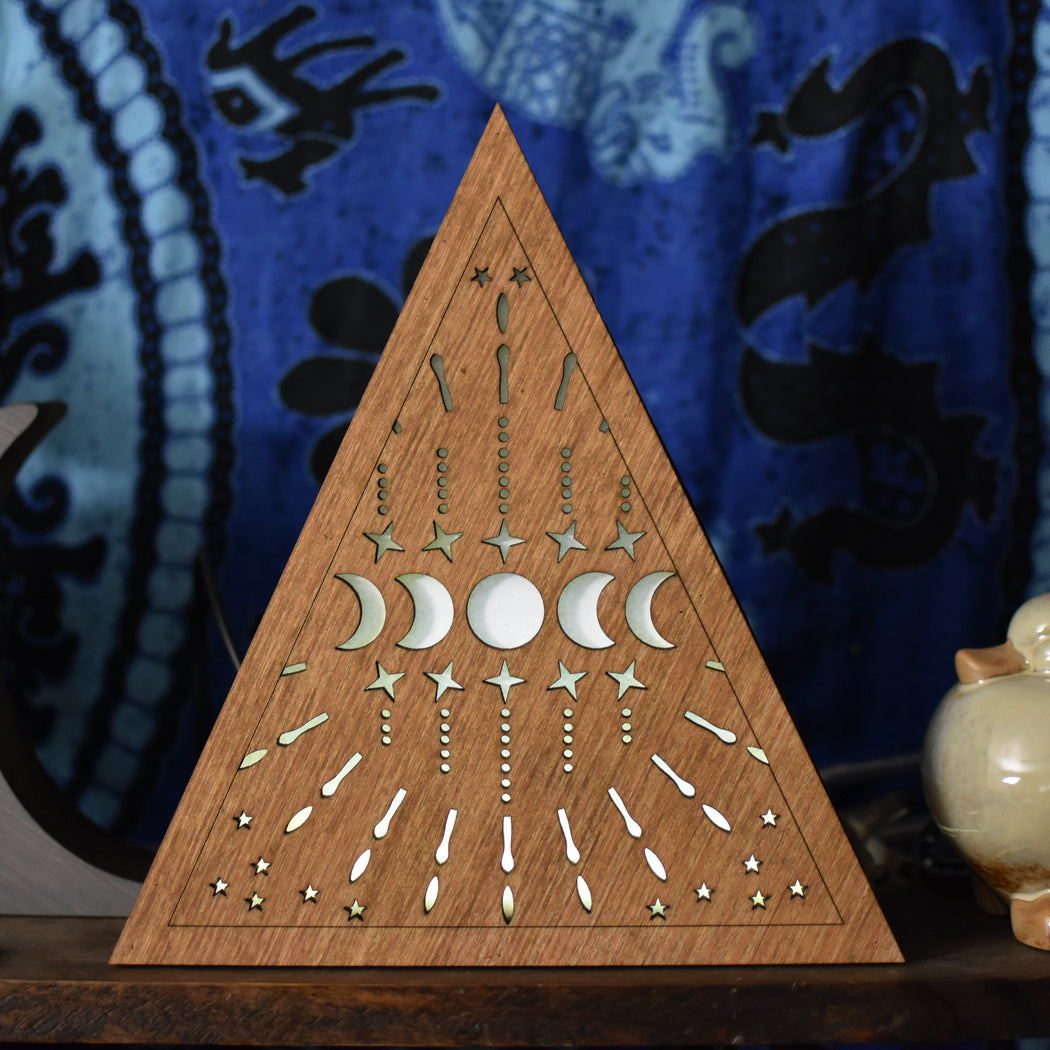 *Made To Order* Moon Phases Starry Triangle Luminous Lamp