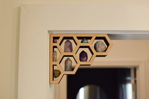Petite Honeycomb Corner Crystal Shelf *Made To Order*