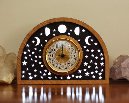 *Made To Order* Backlight Desk Clock Starry Moon Phases