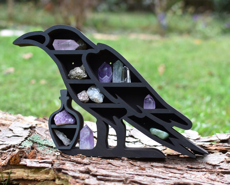 *Ready To Ship* Crow Shelf and Wood Carving