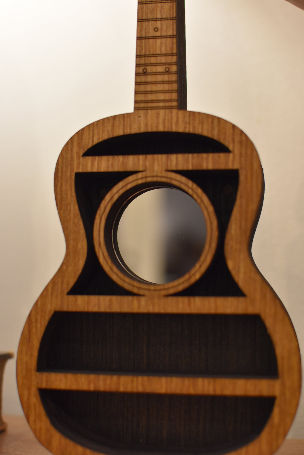 Engraved Guitar Mirror Shelf