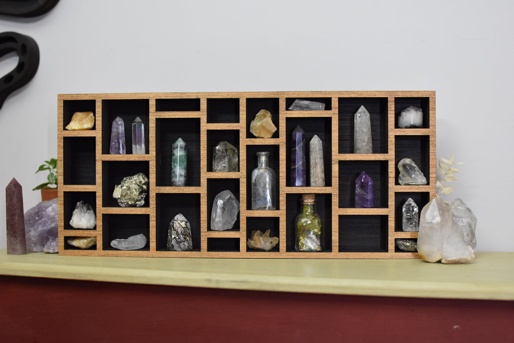 Almond Brown XL Crystal and Essential Oil Shelf - Printer Drawer Style