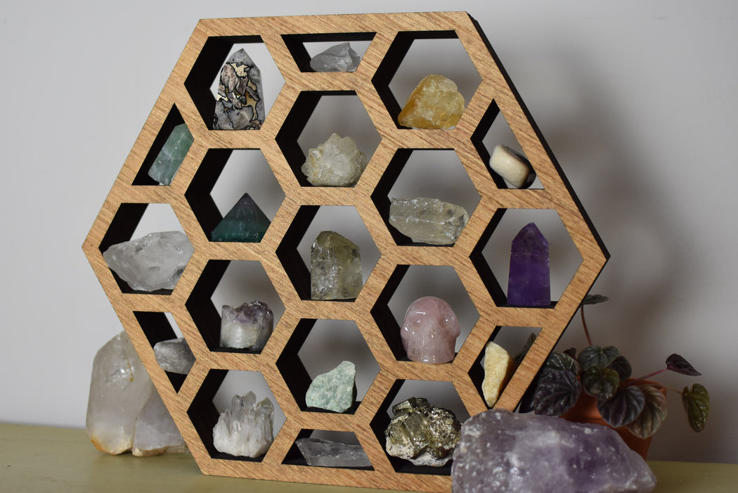 Honeycomb Hexagon Backless Crystal Shelf