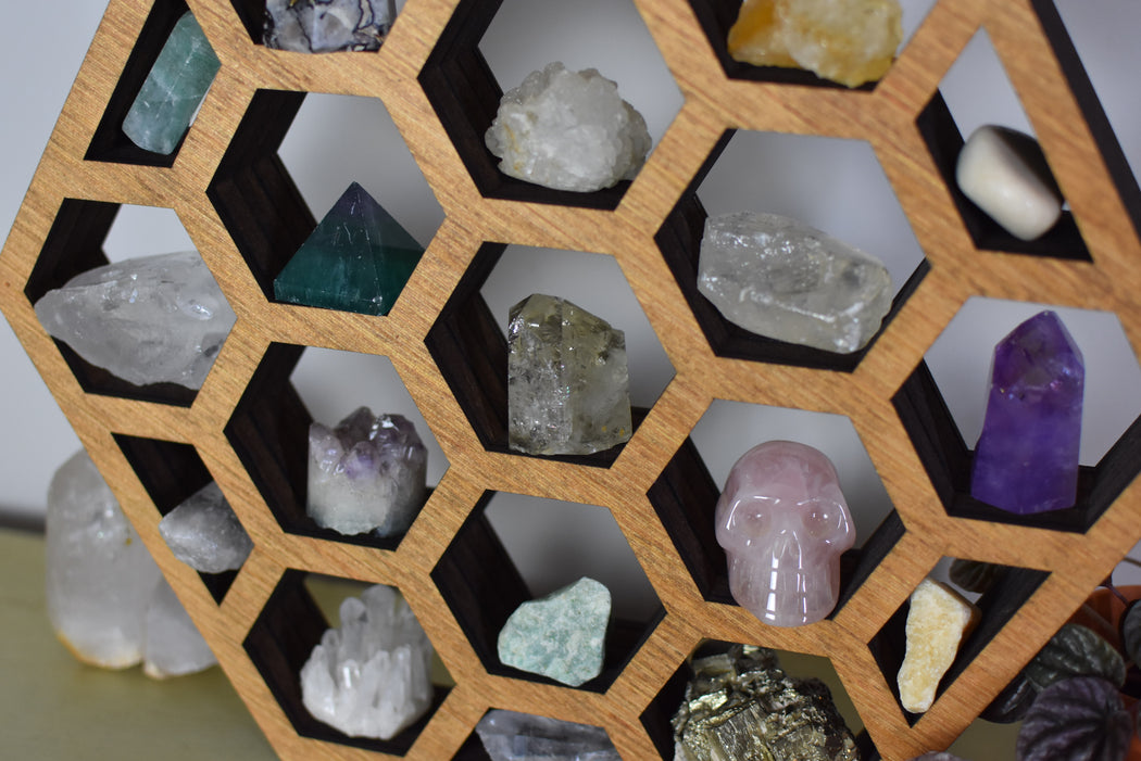 *Made To Order* Honeycomb Hexagon Backless Crystal Shelf