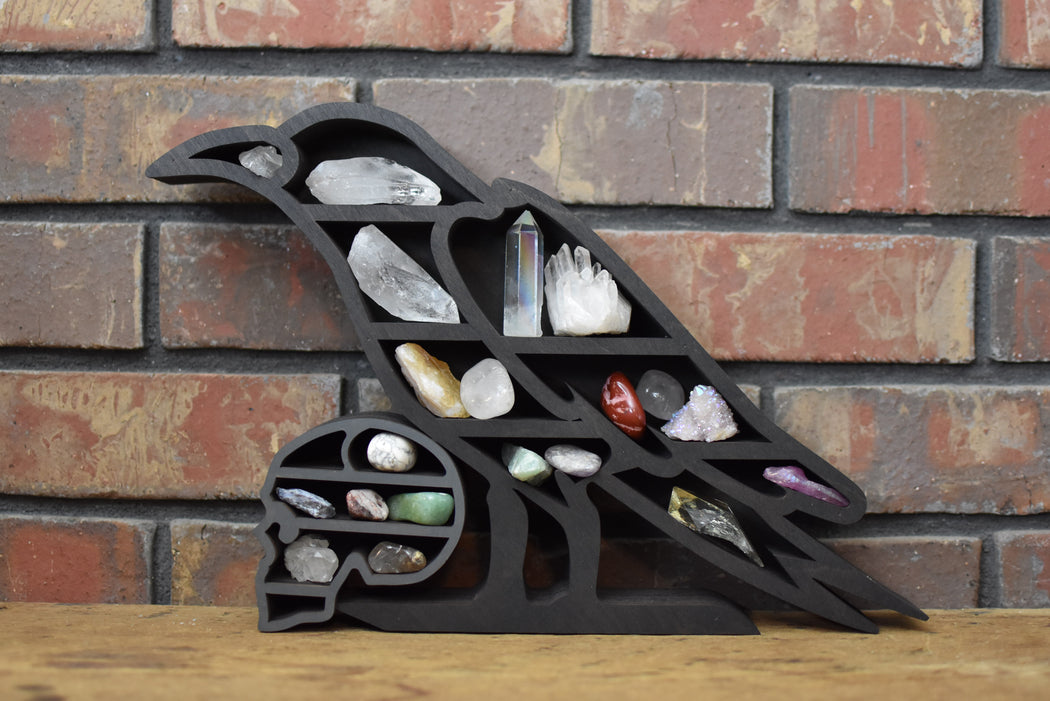 *Made To Order* Crow Skull Shelf and Wood Carving