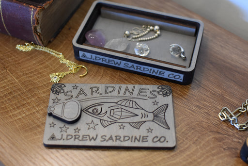 Wooden Sardine Can Box - Gray