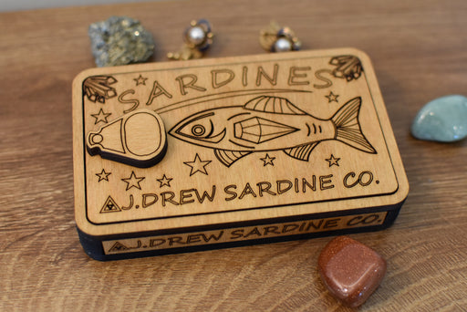 Wooden Sardine Can Box - Almond Brown