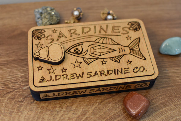 Wooden Sardine Can Box - Almond Brown